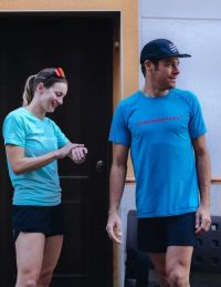 COMPRESSPORT TRAINING SS TEE NIAGARA BLUE  Tee shirt de running pas cher